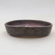 Ceramic bonsai bowl 11.5 x 9 x 2.5 cm, brown-blue color - 2nd quality - 1/4
