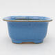 Ceramic bonsai bowl 7.5 x 6.5 x 3.5 cm, color blue - 1/3