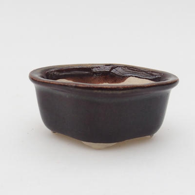 Mini bonsai bowl 6 x 5 x 2,5 cm, color brown - 1