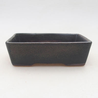 Ceramic bonsai bowl 12.5 x 9 x 4 cm, color brown-blue - 2nd quality - 1