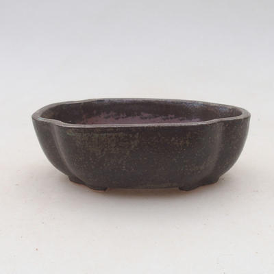 Ceramic bonsai bowl 10.5 x 9 x 3.5 cm, brown-blue color - 2nd quality - 1