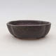 Ceramic bonsai bowl 10.5 x 9 x 3.5 cm, brown-blue color - 2nd quality - 1/4