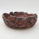 Ceramic bonsai bowl 14 x 14 x 5 cm, gray color - 2nd quality - 1/4