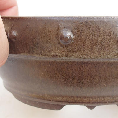 Ceramic bonsai bowl - 15,5 x 15,5 x 4,5 cm, color gray - 1