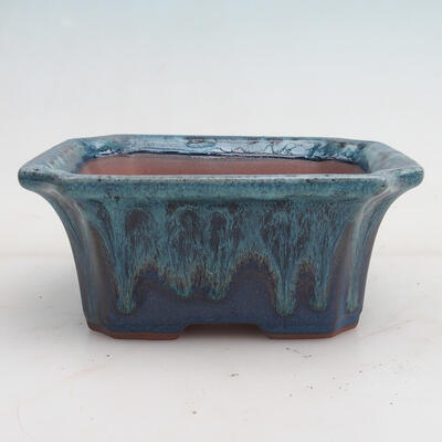 Bonsai bowl 14 x 12 x 6 x cm, color blue-white - 1