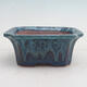 Bonsai bowl 14 x 12 x 6 x cm, color blue-white - 1/6