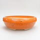 Ceramic bonsai bowl 21 x 21 x 7.5 cm, color orange - 1/3