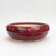 Ceramic bonsai bowl 19.5 x 19.5 x 7.5 cm, color red - 1/3