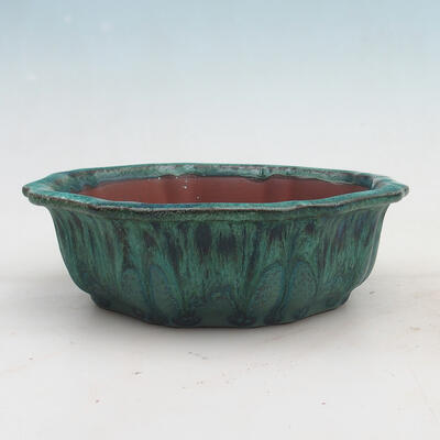 Bonsai bowl 19 x 19 x 6 cm, color green - 1