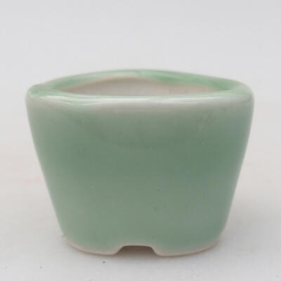 Ceramic bonsai bowl 4 x 4 x 3 cm, color green - 1