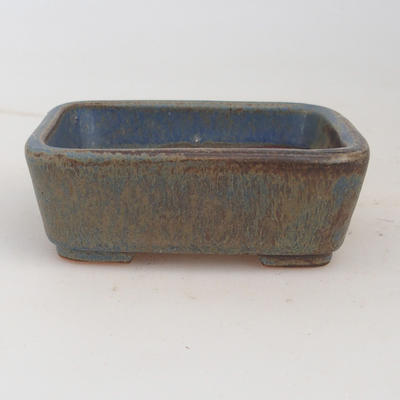 Ceramic bonsai bowl 9.5 x 8 x 3.5 cm, brown-blue color - 2nd quality - 1