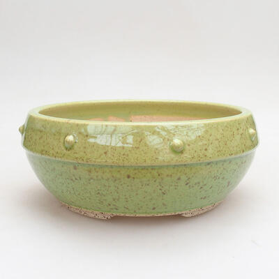 Ceramic bonsai bowl 17 x 17 x 7.5 cm, color green - 1