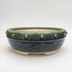 Ceramic bonsai bowl 19.5 x 19.5 x 7.5 cm, color green - 1/3