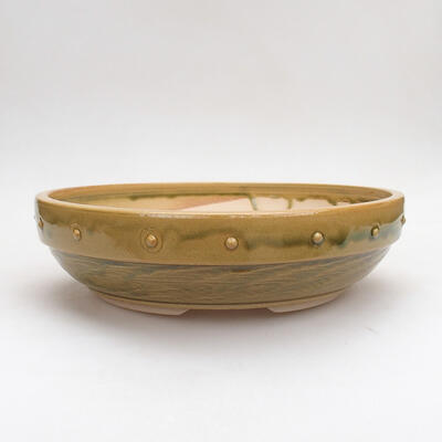Ceramic bonsai bowl 23 x 23 x 6.5 cm, color green - 1
