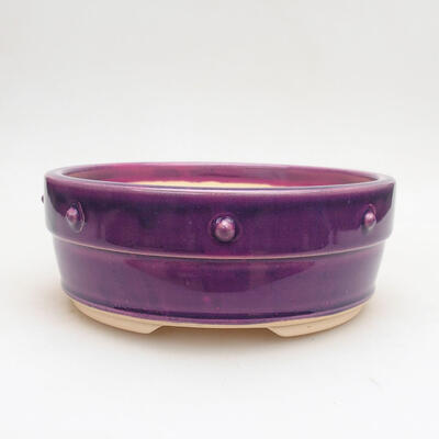 Ceramic bonsai bowl 17 x 17 x 7 cm, color purple - 1