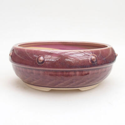 Ceramic bonsai bowl 16.5 x 16.5 x 7 cm, color purple - 1