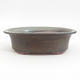 Ceramic bonsai bowl 23 x 18,5 x 6,5 cm, brown-blue color - 1/4