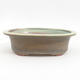 Ceramic bonsai bowl 23 x 18,5 x 6,5 cm, brown-green color - 1/4
