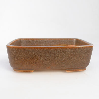 Ceramic bonsai bowl 14.5 x 11.5 x 5.5 cm, brown-green color - 1