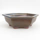 Ceramic bonsai bowl 24 x 21,5 x 8 cm, brown-blue color - 1/4