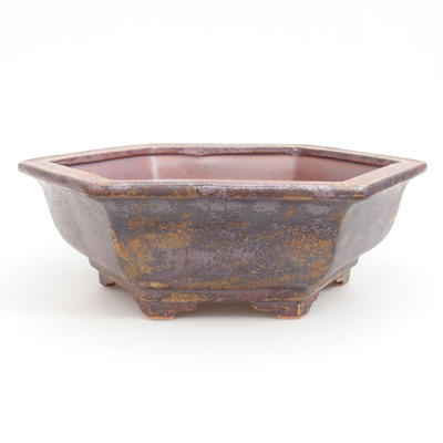 Ceramic bonsai bowl 24 x 21,5 x 8 cm, brown color - 1