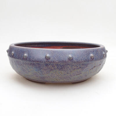 Ceramic bonsai bowl 19.5 x 19.5 x 7.5 cm, color blue - 1