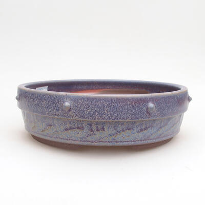 Ceramic bonsai bowl 18.5 x 18.5 x 5.5 cm, color blue - 1