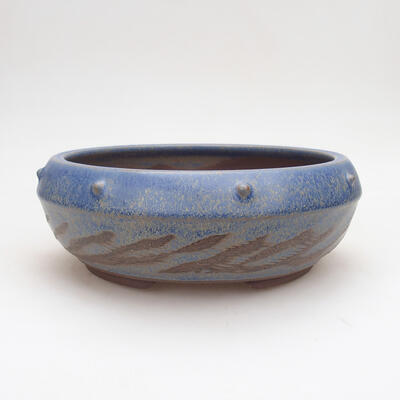 Ceramic bonsai bowl 17.5 x 17.5 x 7 cm, color blue - 1