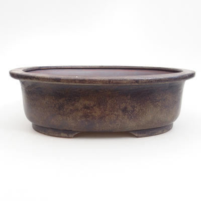 Ceramic bonsai bowl 26,5 x 22,5 x 8 cm, brown-blue color - 1