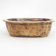 Ceramic bonsai bowl 25 x 21 x 7,5 cm, brown-yellow color - 1/4