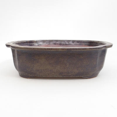 Ceramic bonsai bowl 25 x 21 x 7,5 cm, brown-blue color - 1
