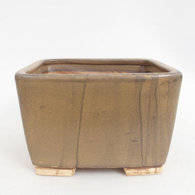 Ceramic bonsai bowl 12.5 x 12.5 x 8 cm, color brown - 1