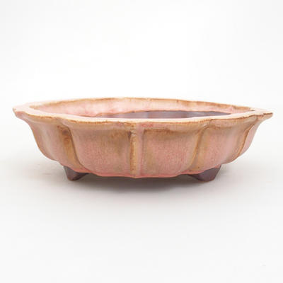 Ceramic bonsai bowl 18,5 x 18,5 x 5 cm, color pink - 1