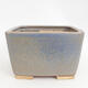 Ceramic bonsai bowl 12.5 x 12.5 x 8 cm, color blue - 1/3