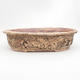 Ceramic bonsai bowl 37 x 29 x 8,5 cm, brown-green color - 2nd quality - 1/4