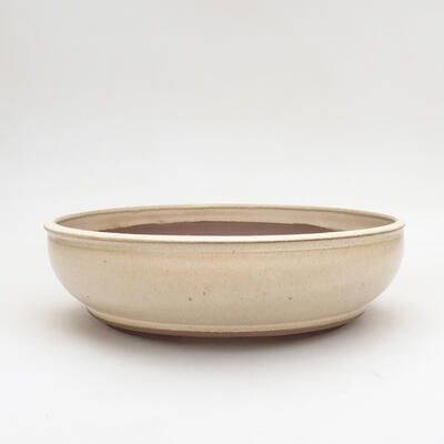 Ceramic bonsai bowl 20 x 20 x 6 cm, color beige - 1