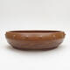 Ceramic bonsai bowl 21.5 x 21.5 x 6 cm, brown color - 1/3
