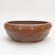 Ceramic bonsai bowl 19.5 x 19.5 x 7.5 cm, brown color - 1/3