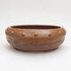 Ceramic bonsai bowl 17.5 x 17.5 x 7 cm, brown color - 1/3