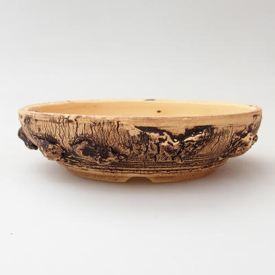 Ceramic bonsai bowl 13 x 13 x 3,5 cm, color cracked - 1
