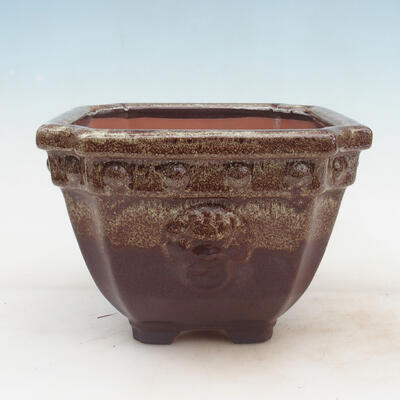 Bonsai bowl 21 x 21 x 15.5 cm, color brown - 1