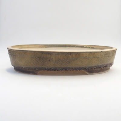 Bonsai bowl 35.5 x 27.5 x 7 cm, gray-beige color - 1