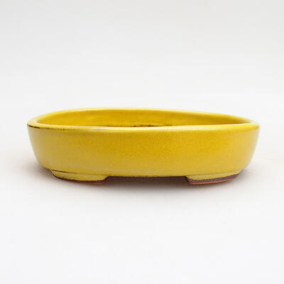 Ceramic bonsai bowl 11.5 x 9 x 2.5 cm, yellow color - 1