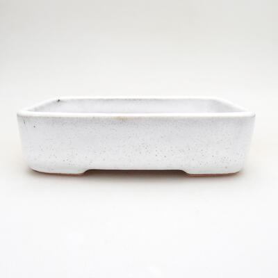 Ceramic bonsai bowl 12 x 9 x 3.5 cm, white color - 1