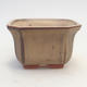 Bonsai bowl 12 x 12 x 7 cm, brown-beige color - 1/3