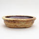 Ceramic bonsai bowl 11.5 x 8.5 x 3 cm, color yellow-brown - 1/3