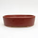 Ceramic bonsai bowl 12.5 x 9.5 x 3.5 cm, brown color - 1/3