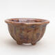 Ceramic bonsai bowl 8 x 8 x 4.5 cm, brown color - 1/3