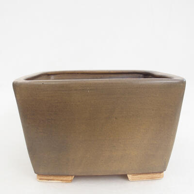 Ceramic bonsai bowl 16 x 16 x 10 cm, color brown - 1