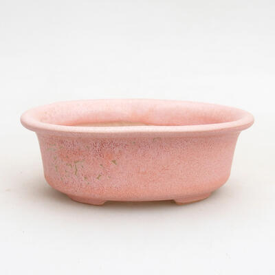 Ceramic bonsai bowl 9 x 6.5 x 3.5 cm, color pink - 1
